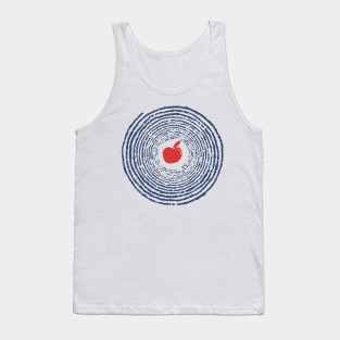 Blue Spiral with Red Apple Tank Top